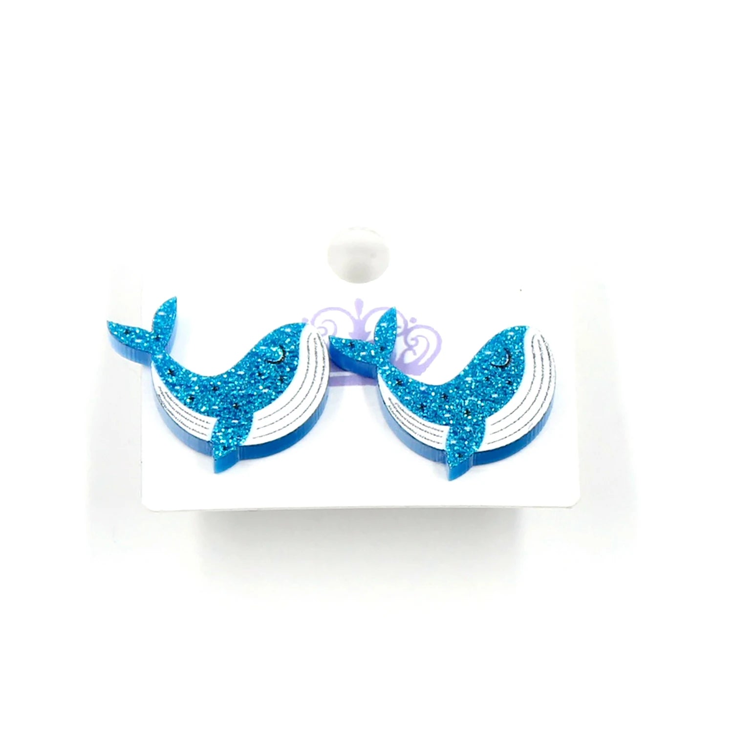 Acrylic Blue Whale Earrings