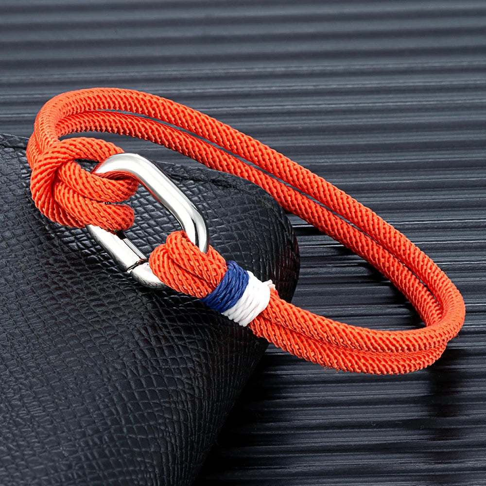 MKENDN New Nautical Mens Thin Rope Bracelet With Oval Circle Spring Clasp For Surfer Beach Jewelry Gifts - Madeinsea©