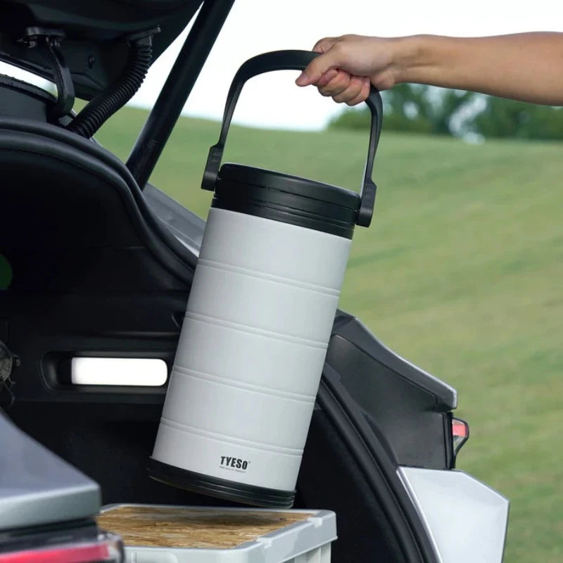 TYESO Large Capacity Vacuum Insulated Portable Cooler Portable Ice Box for Outdoor Camping Picnic Leakproof for Drinks Storage