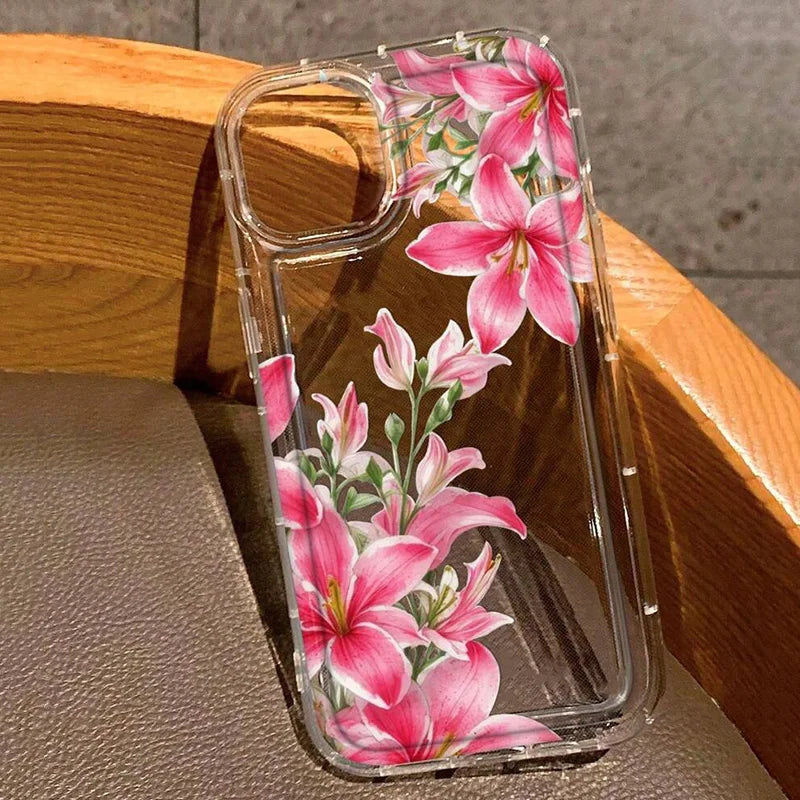 Cherry Flower Print Clear Phone Case for Xiaomi Redmi Note 13 12 12S 11 11S 13C 12C 10 10S 9 9S Pro Plus 4G 5G Silicone Cover