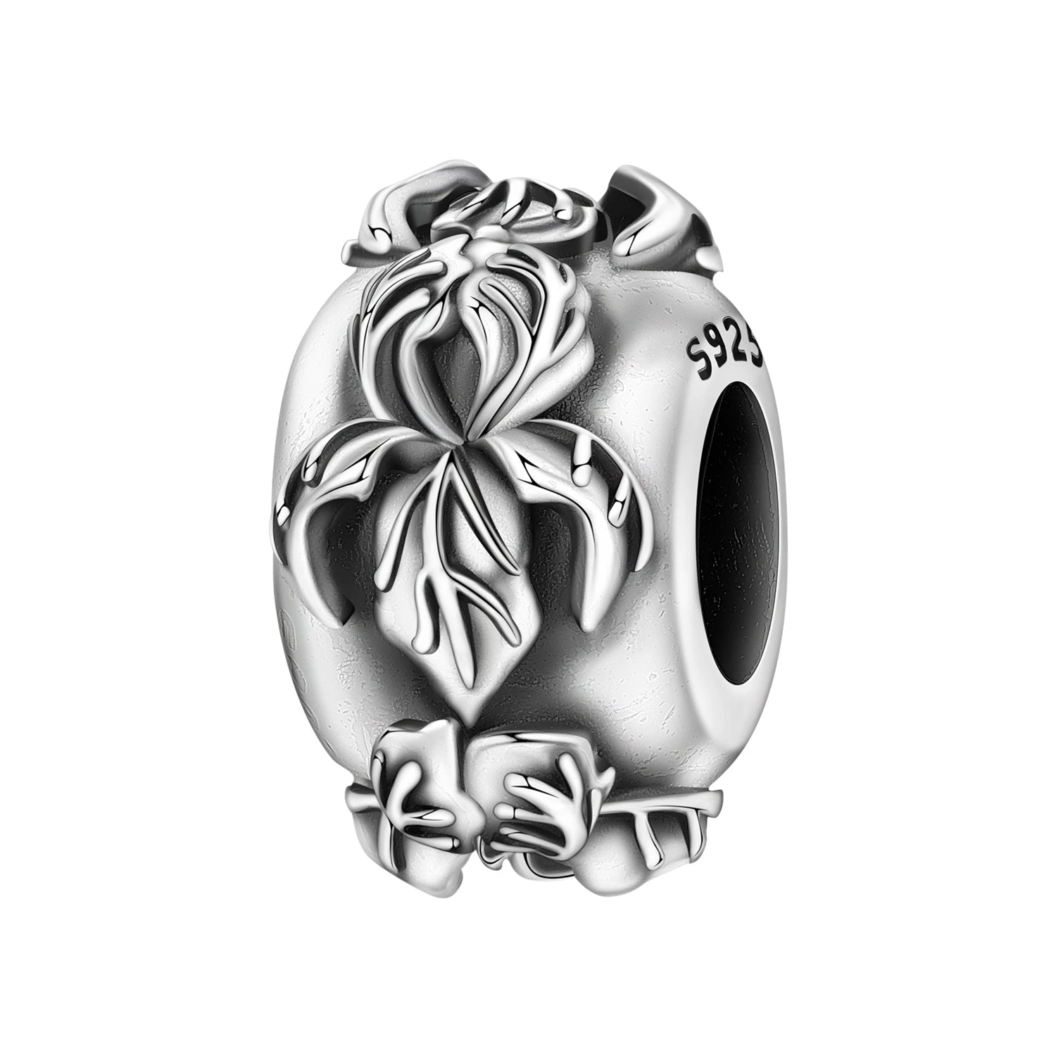 PANPOKI 925 Sterling Silver Iris Flower Isolation Beads Original Pendants Bracelet Charm Jewelry Party DIY Trendy Gifts