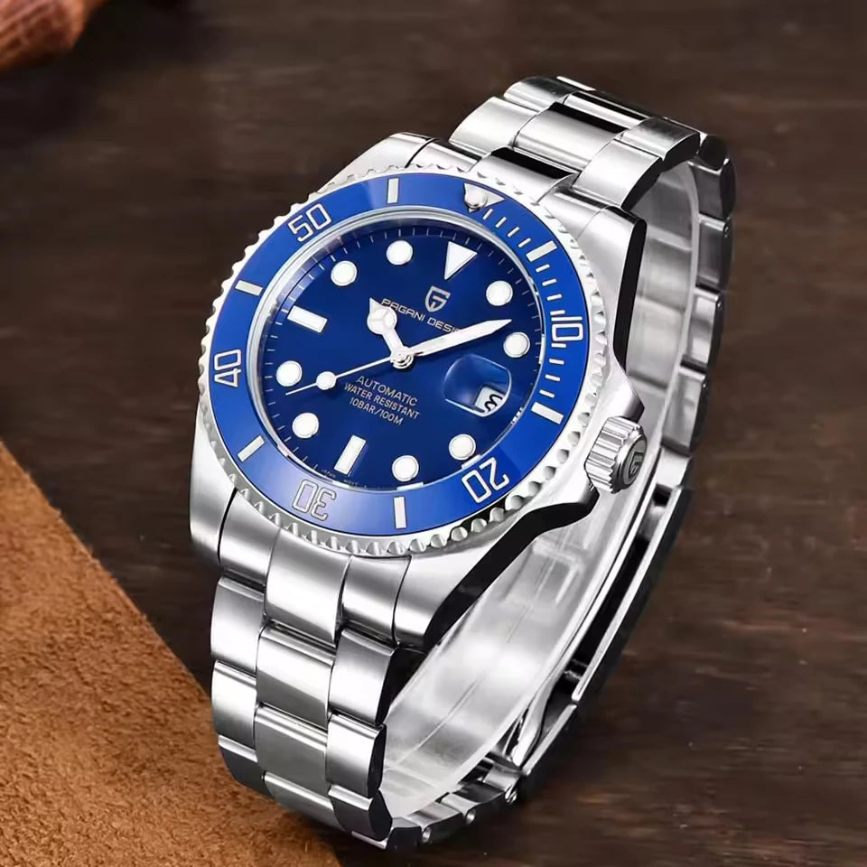 PAGANI DESIGN Brand Automatic Watch 43mm Men Watch Mechanical Watch Ceramic bezel Watch Stainless Steel Waterproof sports Watch
