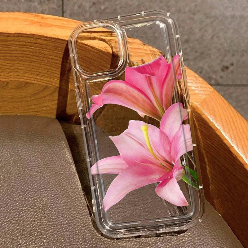Cherry Flower Print Clear Phone Case for Xiaomi Redmi Note 13 12 12S 11 11S 13C 12C 10 10S 9 9S Pro Plus 4G 5G Silicone Cover