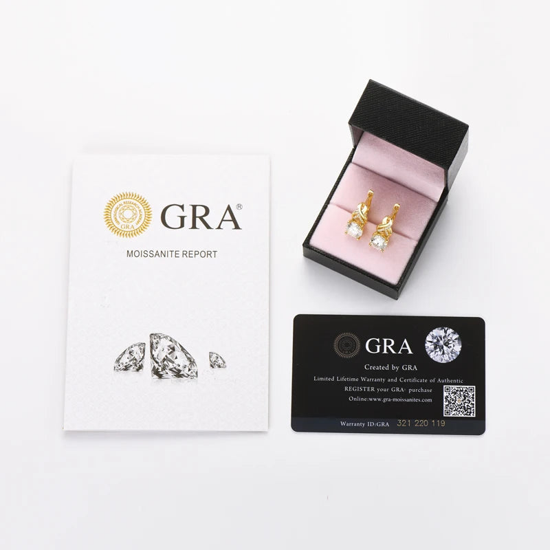 OXTAO 925 Sterling Silver Moissanite Infinity Hoop Earrings for Women 18K Gold Plated Wedding Party Jewelry Christmas Gifts