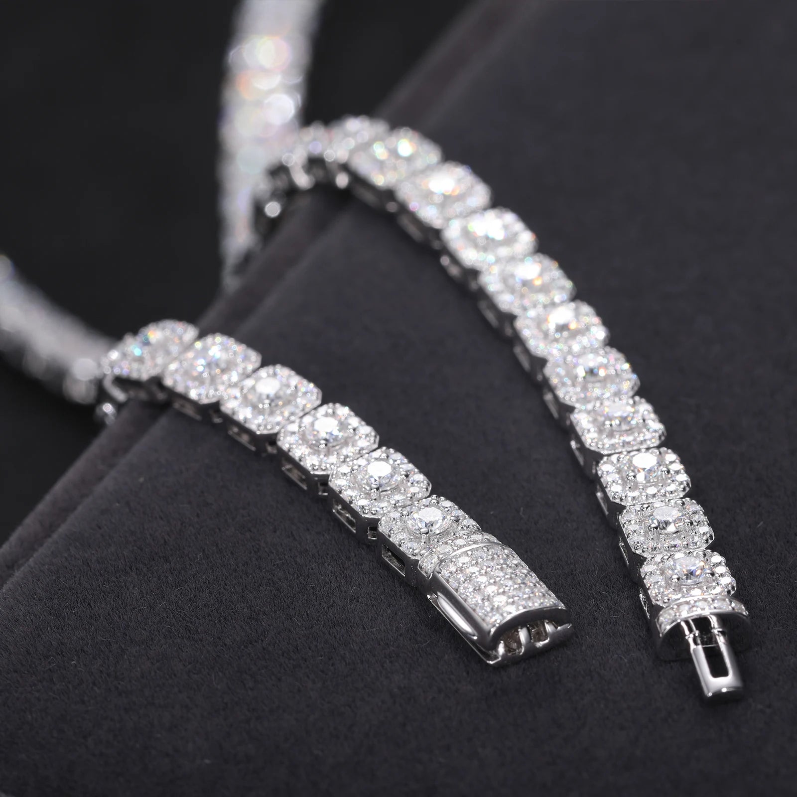 TUHE Unisex Cuban Chain Men Bracelet 925 6mm Width Chain Bracelet Moissanite For Men Hip Hop Jewelry Gift Stock delivery