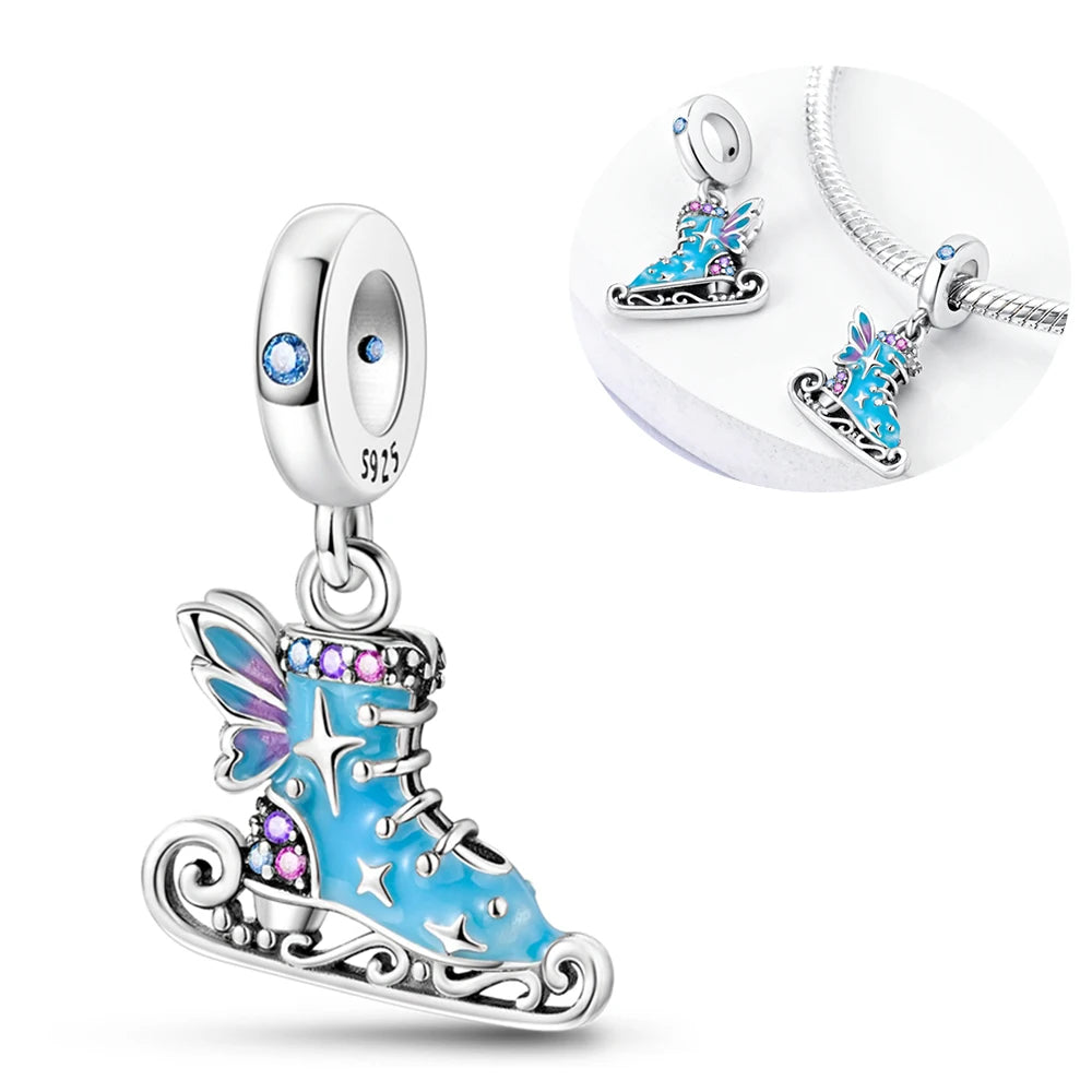 925 Silver Girl Lady Lipstick Makeup Charm Dangle Pendant Beads Fit Original Bangle Cosmetic Charms Bracelet DIY Making Jewelry