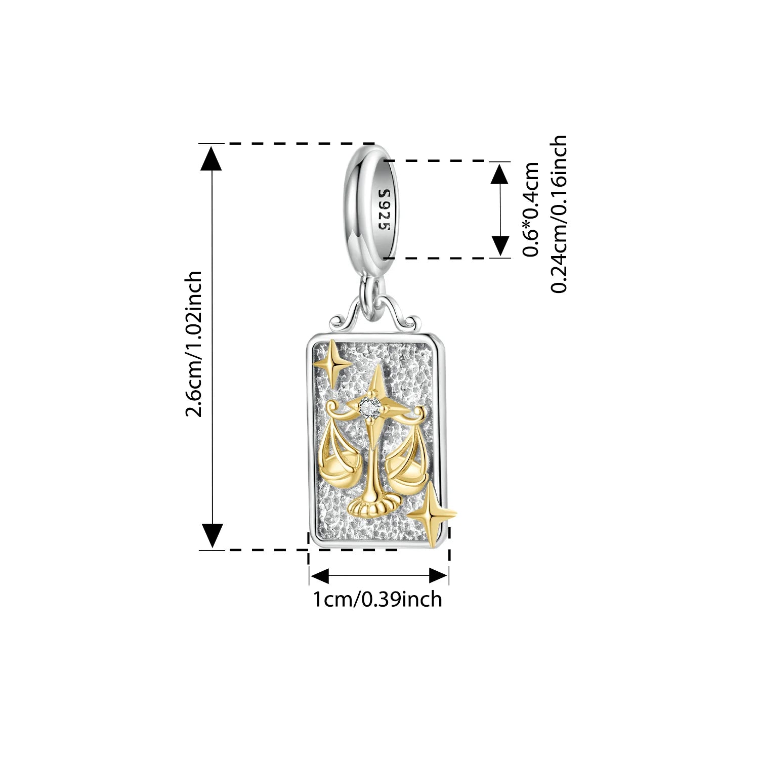 BAMOER 925 Sterling Silver Two-tones Constellation Pendant 12 Zodiac Beads for Necklace DIY Birthday Gift Jewelry Accessories