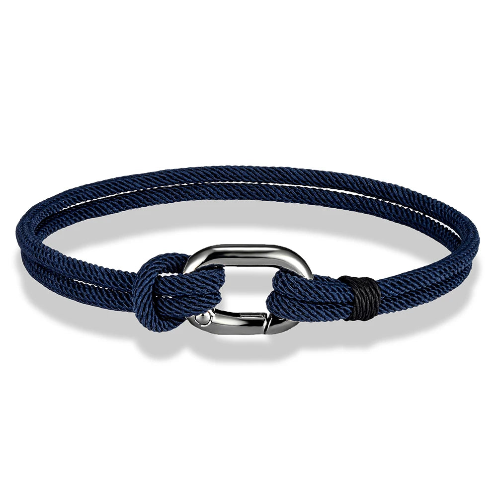 MKENDN Sport Style Handmade Braided 3mm Rope Bracelet Oval spring buckle Bracelet Couple Gift Leisure Accessories Homme Pulseria