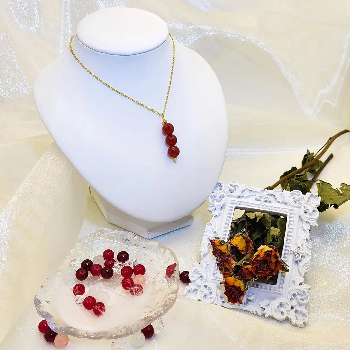 24color/1box 8mm Glass Round Beads DIY Bracelet Necklace Jewelry Accessories (Random Color)