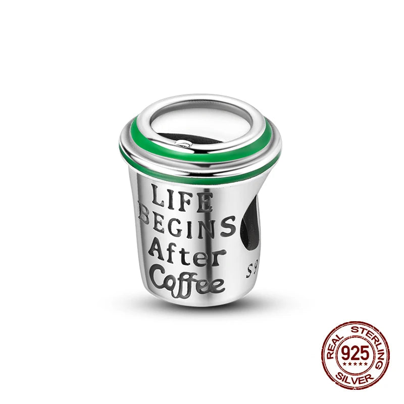 100% 925 Sterling Silver Perfume Bottle Clock Daily Life Charms Beads Fit 3mm 925 Original Bracelets Fine DIY Jewelry Gift