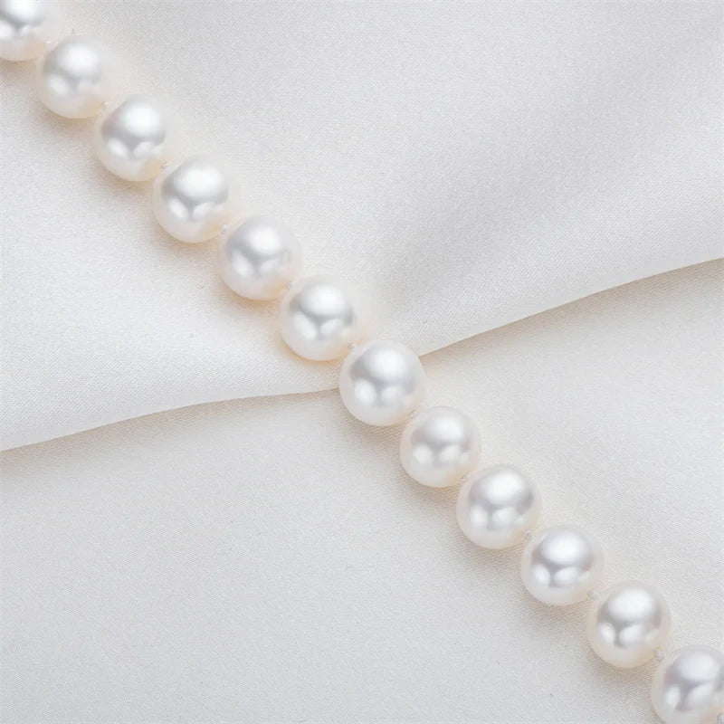 OXTAO 925 Silver Natural Freshwater Pearl Bracelet Women'S Daily Wear Elegant Bracelet Jewelry Anniversary Birthday Gift