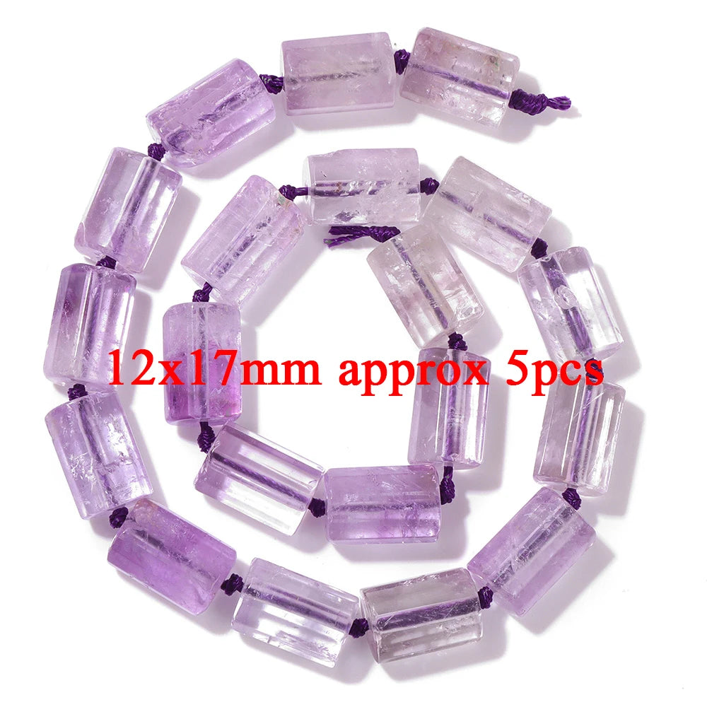 Natural Amethyst Quartz Stone Beads Faceted Round Rondelle Cube Loose Spacer Gem Bead For Jewelry Making Necklace Bracelet DIY