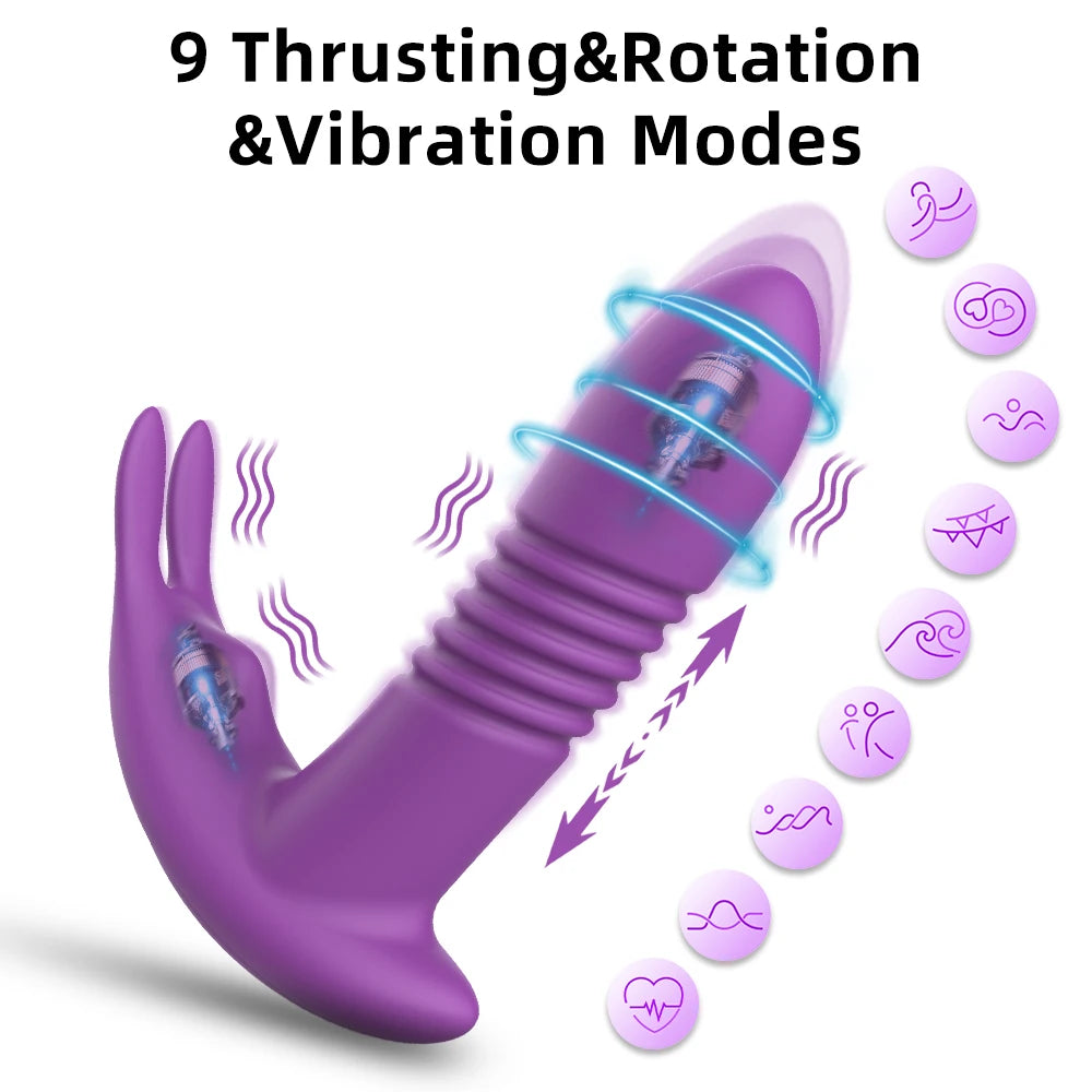 APP Bluetooth Thrusting Vibrator for Women Rotating Telescopic Dildo Remote Control G Spot Massage Clitoris Stimulator Sex Toy