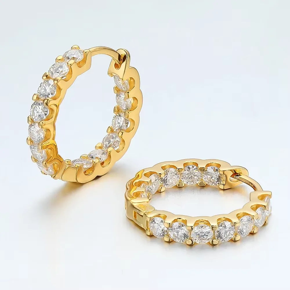 Serenity 2.6ct Rose Gold Moissanite Earrings Women Wedding Gift S925 Sterling Silver Lab Diamond Hoop Earrings Jewelry Wholesale - Madeinsea©