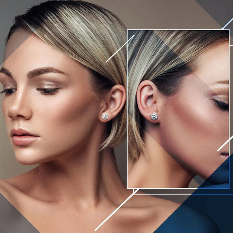 Boucles d'oreilles unisexes TUHE en moissanite VVS1, argent 925, bijoux fins, 3 mm/4 mm/5 mm, cadeau idéal pour femme