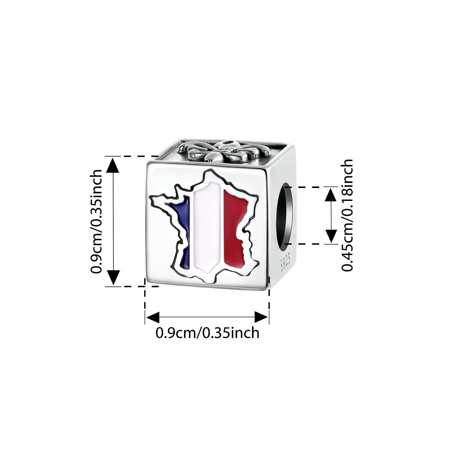 Bamoer 925 Sterling Silver World Travel Souvenir Charms Square National Beads for Women DIY Bracelet Accessories Culture Gift