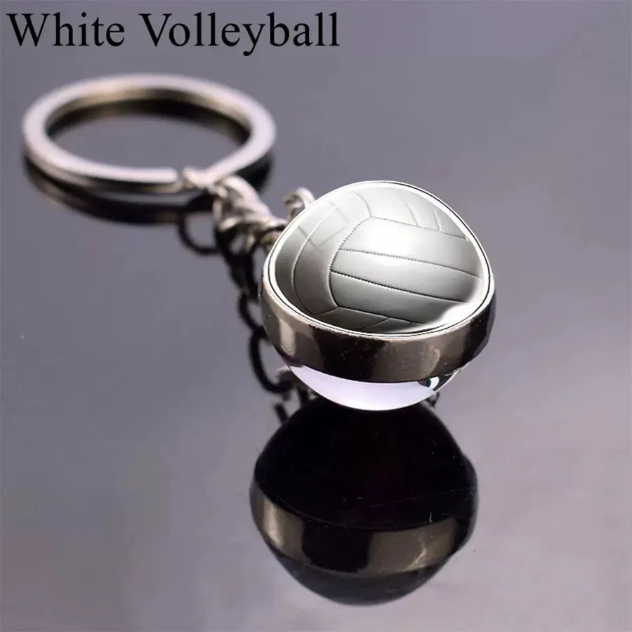 New Football Basketball Baseball Tennis Volleyball Keychain Unisex Bag Decoration Metal Holder Pendent Keyring Cycling Jewelry