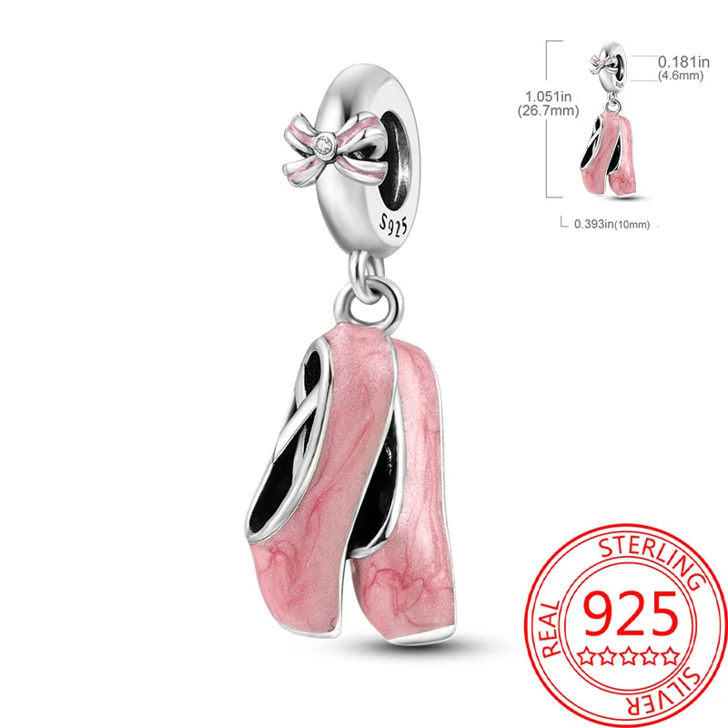 New Collection 925 Sterling Silver Winter Series Skating Ice-skate Charm Charms Fit DlY Bracelet Necklaces Jewelry Fine Gifts