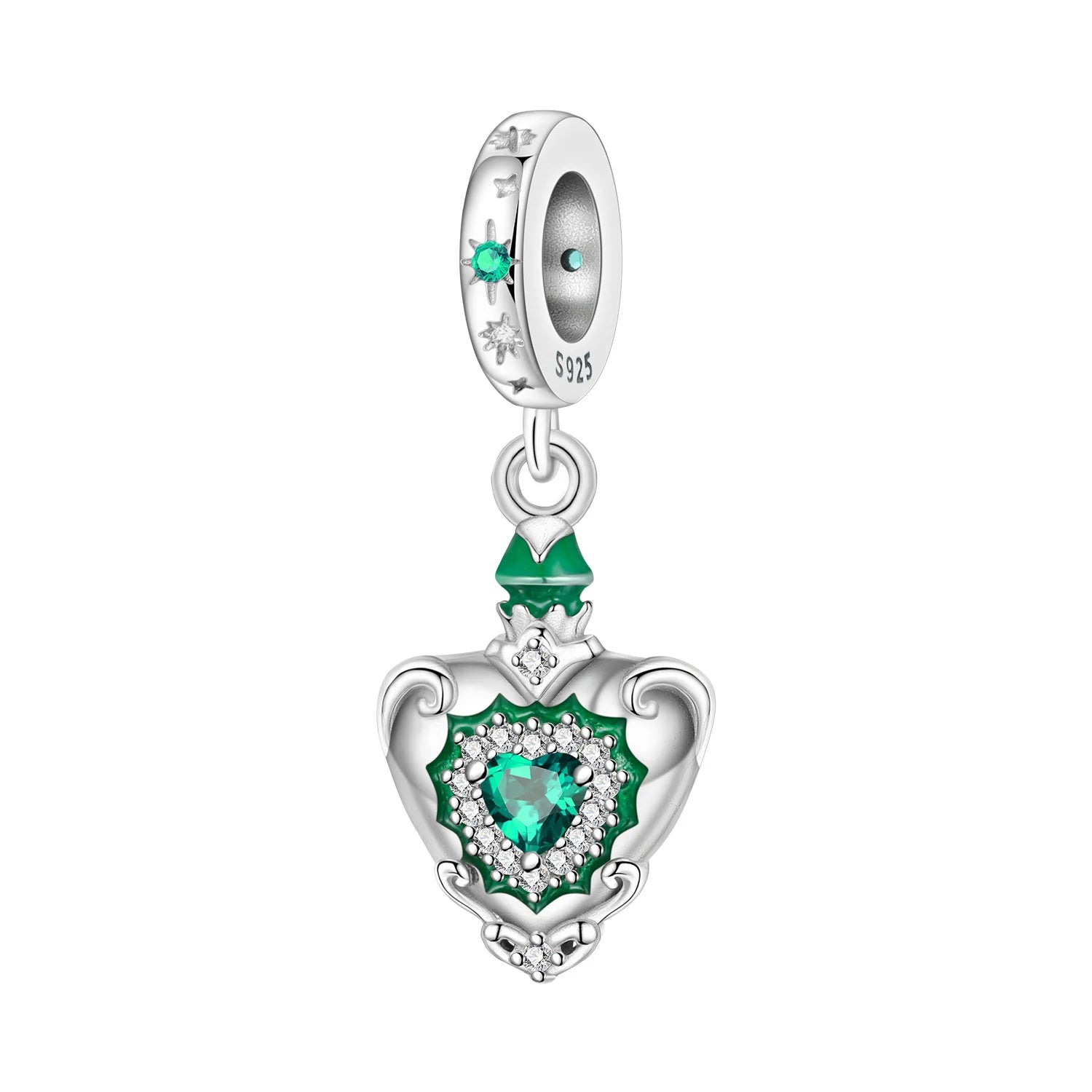 PANPOKI 925 Sterling Silver Brush Beauty Pendant Charms Beads Fit Bracelets DIY Party Trendy Gifts Jewelry Accessory