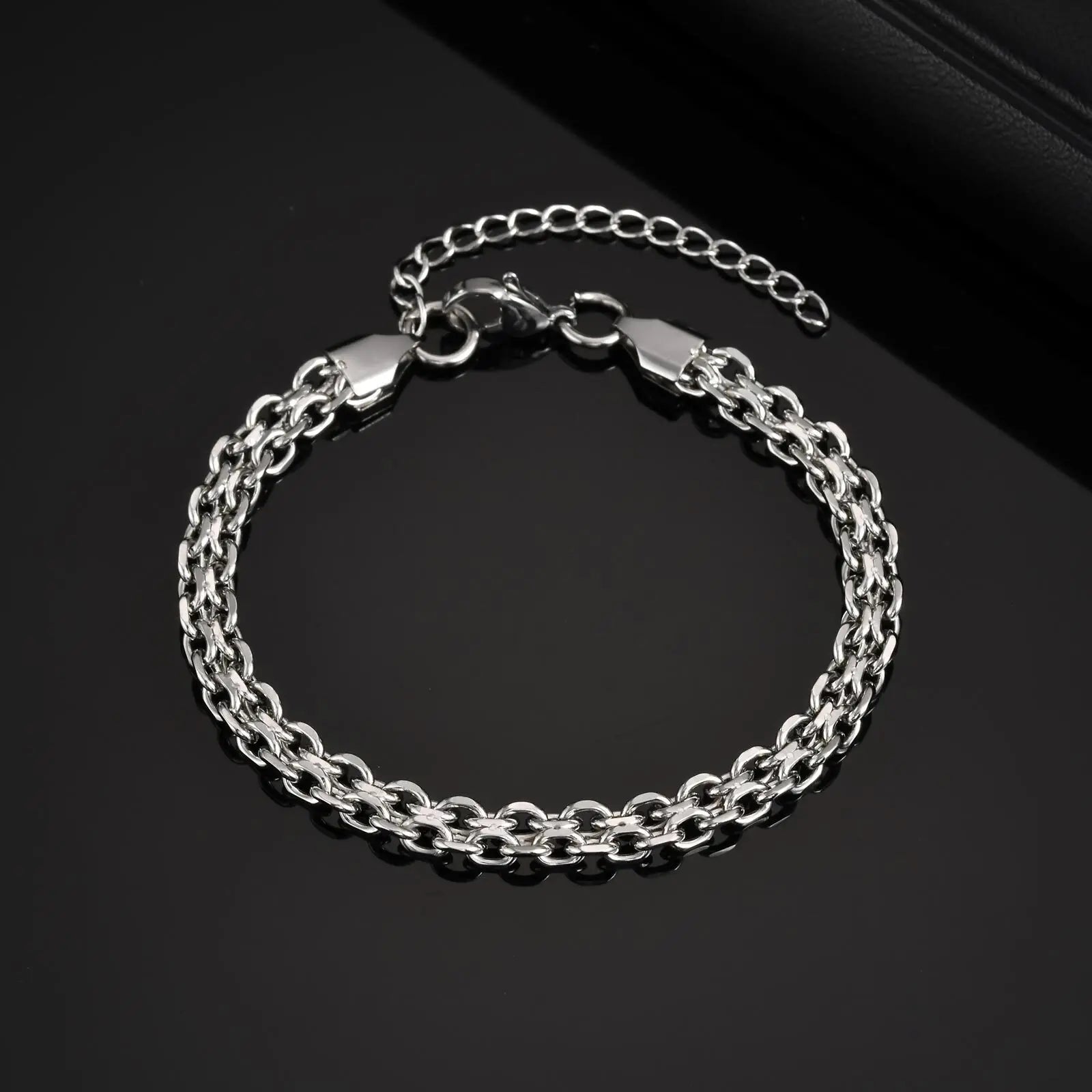 Vnox Never Fade 2025 New Handmade Link Chain Bracelets, Simple Fashion Unisex Chain Wristband, Adjustabel Men Women Jewelry