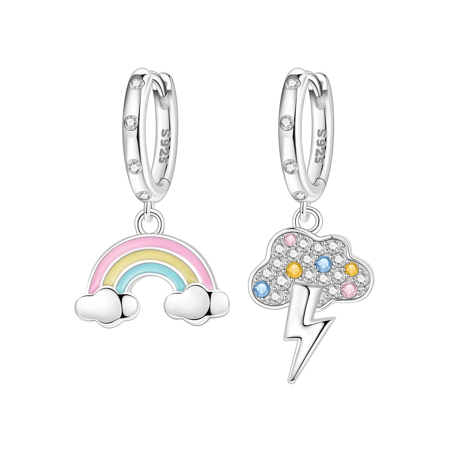 PANPOKI 925 Sterling Silver Asymmetric Design Earring Key Lock Earrings Drop Earrings For Women Party Gifts Trendy Jewelry