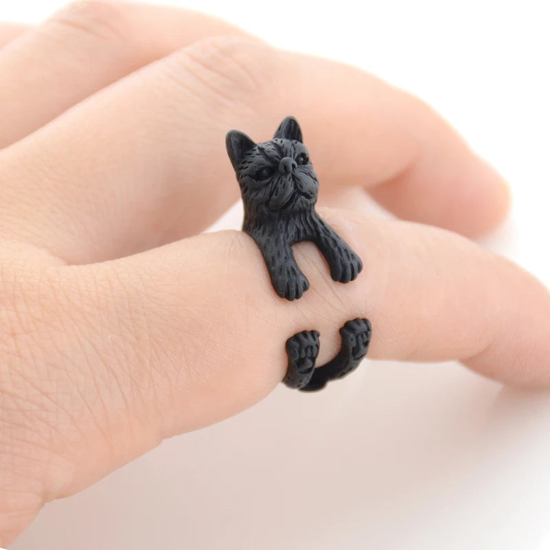 Vintage Brass Knuckle Pet Cat Ring Punk Cute Animal Anillos Couple Rings For Women Jewelry Bague Femme Men Anel Best Party Gift