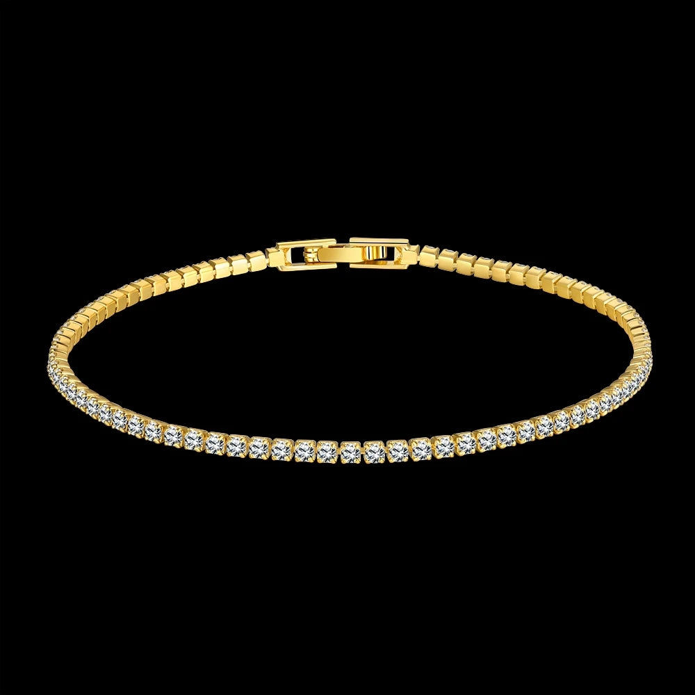 2mm Moissanite Tennis Bracelet 925 Sterling Silver Plated White Gold Bracelet for Women Man Sparkling Party Jewelry
