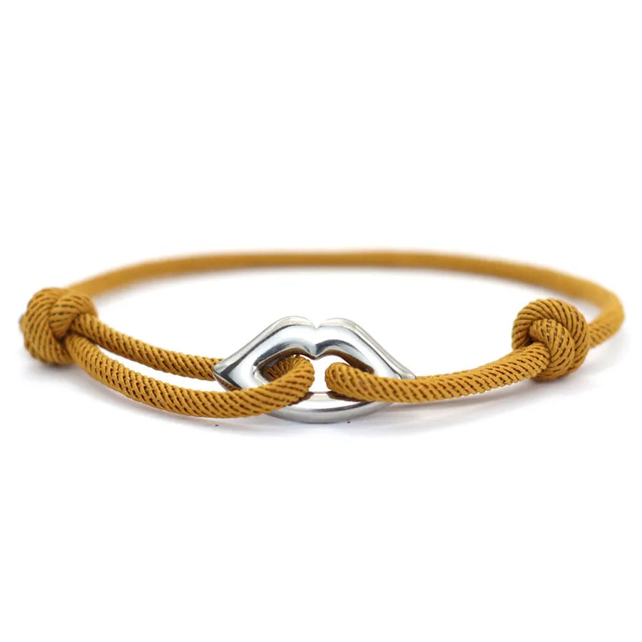 Stylish Rope Bracelet Unisex Handmade Adjustable Lip Shape Charm Braslet Luck Red Thread Braclet Friendship Jewelry Cord Pulsera