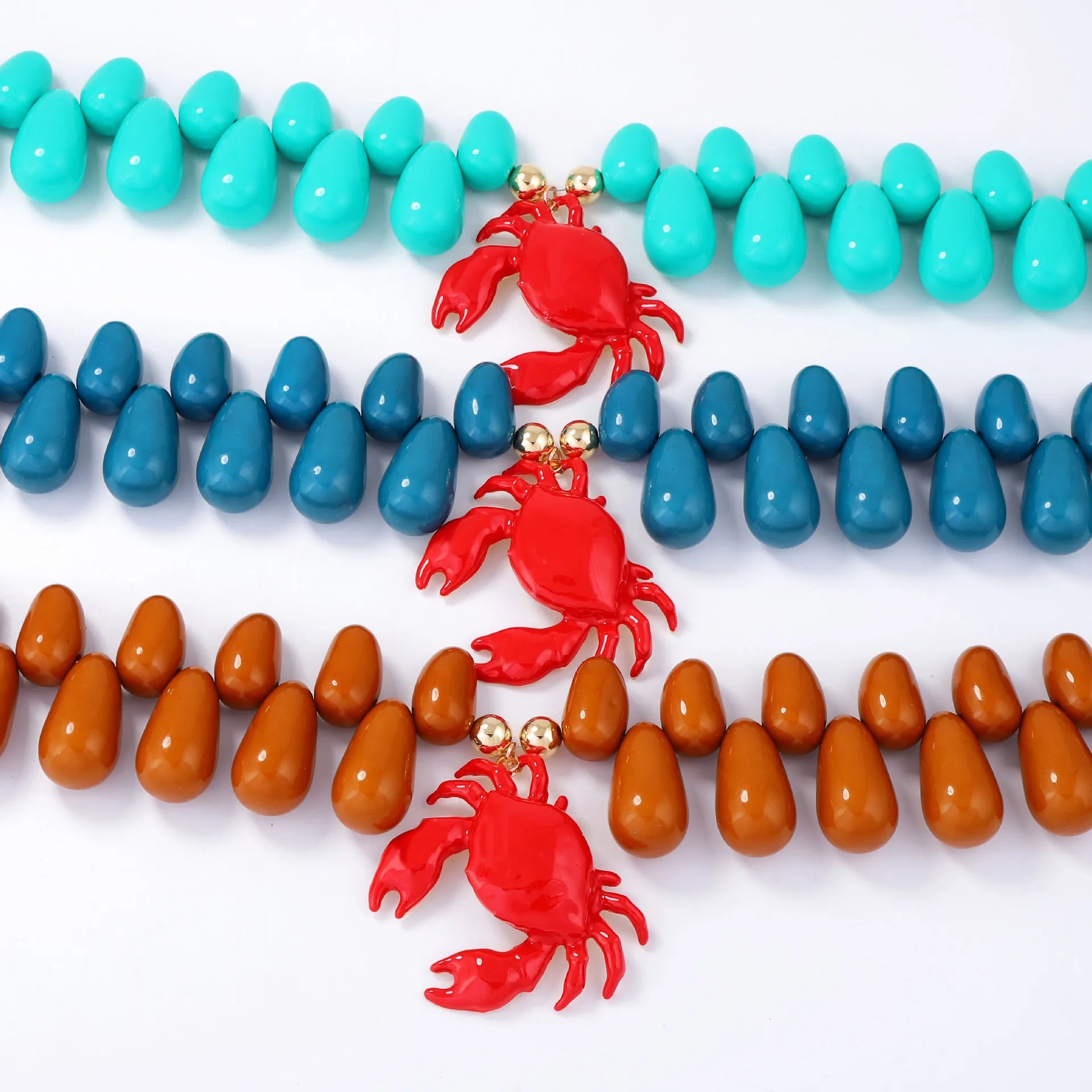 Multi-color Exaggerated Alloy Printed Crab Women's Choker Necklace