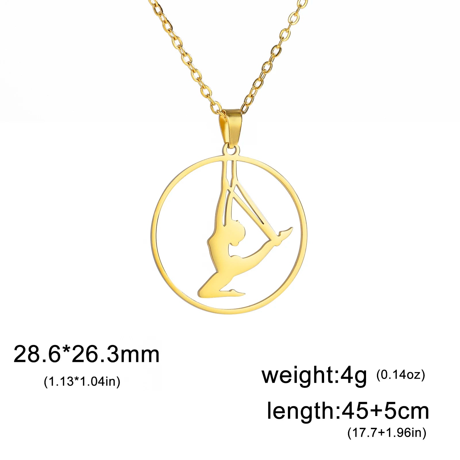 Dreamtimes Gymnastics Necklace Stainless Steel Sports Dance Artistic Gymnastics Skating Athlete Jewelry Pendant Women's Gift