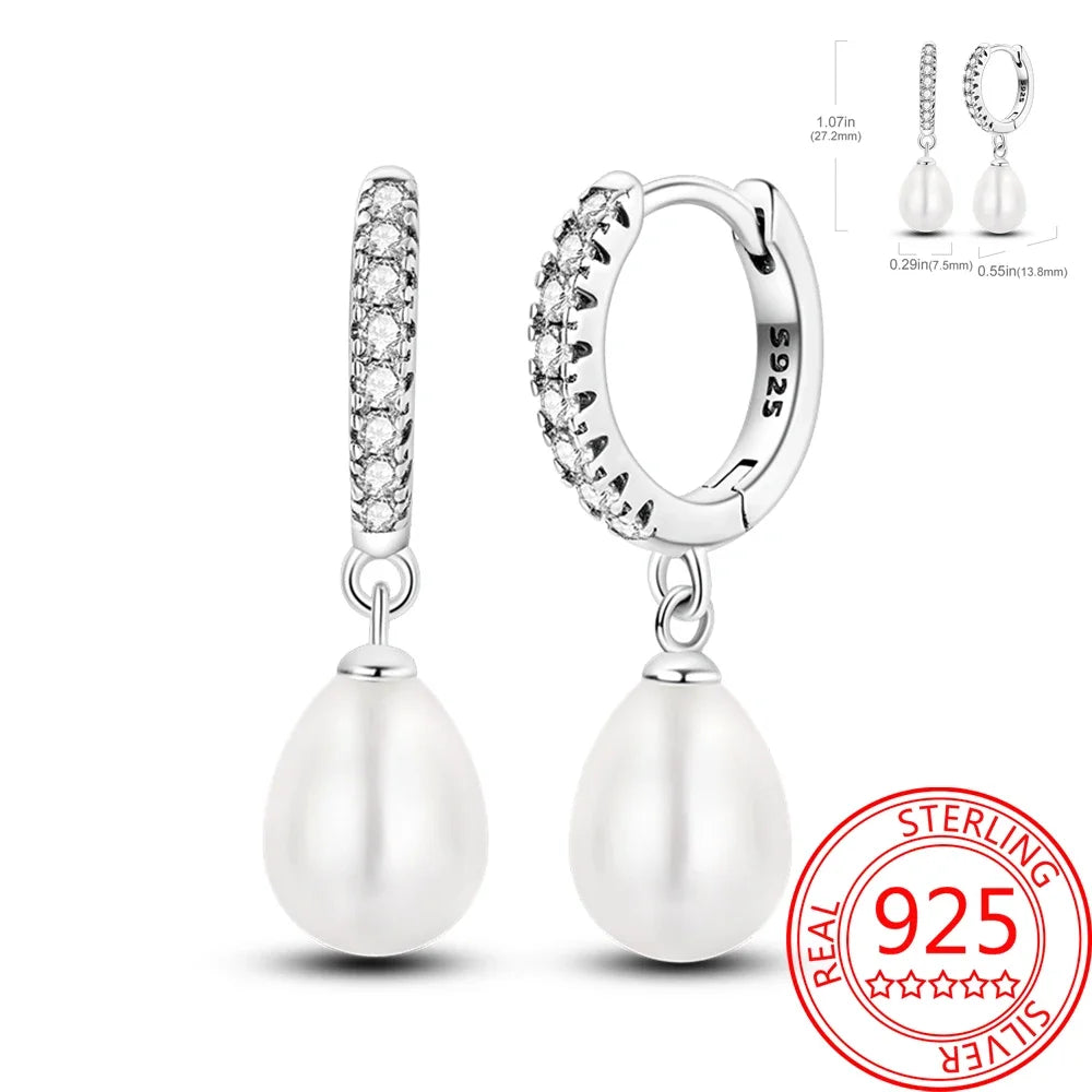 Ear Ring Series 925 Sterling Silver Star Moon Unicorn Tulip Flower Butterfly Bee Geometry Earrings Ladies Pairing with Jewelry