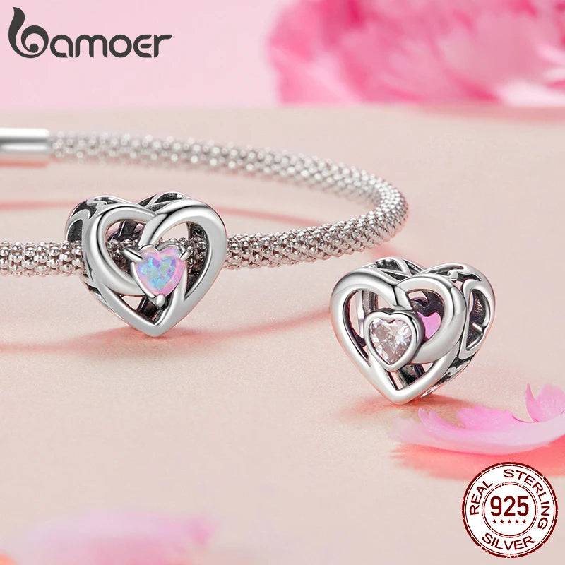 BAMOER 2025 Neuer Herzanhänger aus massivem 925er Sterlingsilber, passend für Originalarmbänder, DIY-Schmuckzubehör von BAMOER Beads