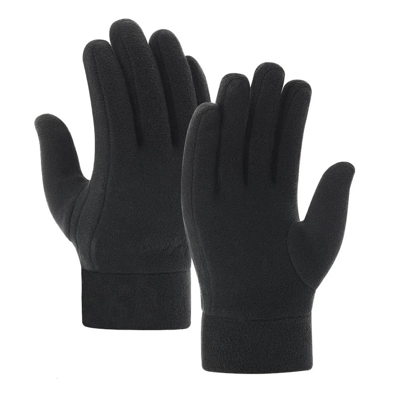 Gants de cyclisme d'hiver coupe-vent en polaire thermique pour homme, écran tactile, vélo, sport, antichoc, chauds, gants de ski