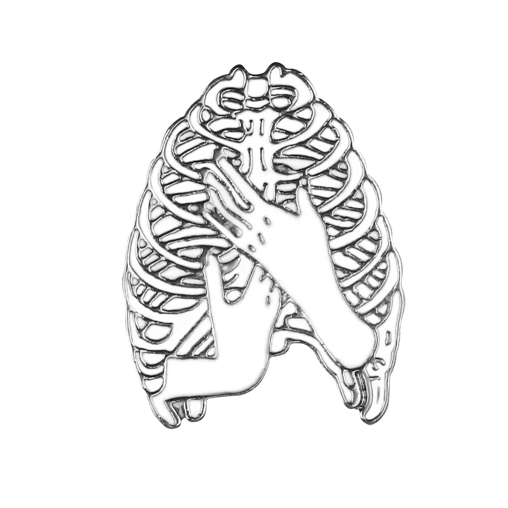 More Styles Halloween Day Punk Skeleton Enamel Pin Women Men Rose Flower Skull Brooches Metal Jean Coat Lapel Pin Badge Jewelry