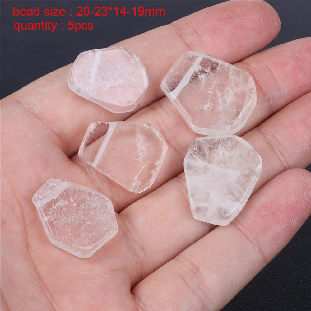Wholesale Natural Stone Clear Quartz Crystals Beads Faceted Smooth Irregular Loose Bead For Jewelry Making Charm Accessories DIY