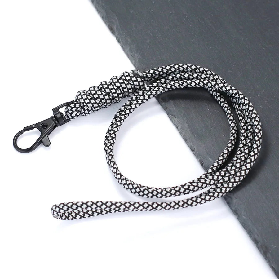 Handmade Paracord Keychain Mobile Phone Student Card Lanyard Mountaineering Survival Key Ring Elderly Anti Slip Hanging Rope