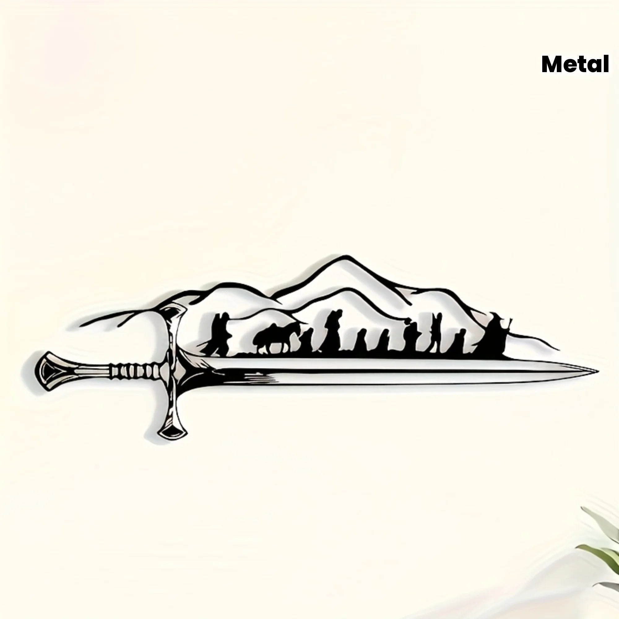 "The Fellowship of the Ring" Metal Wall Art - Retro Iron Silhouette Mural, Frodo and Sam, Fantasy Home Decoration for LOTR Fans