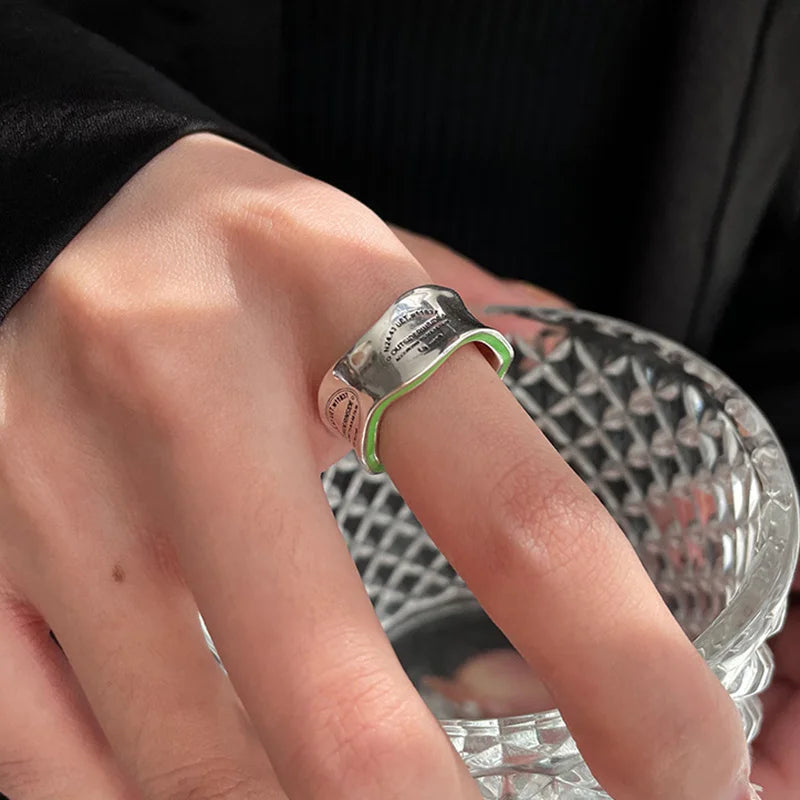 Retro Avocado Ring Bracelet For Women Irregular Adjustable Ring Handmade Designer Jewelry Accessories Unisex Gift For Lovers