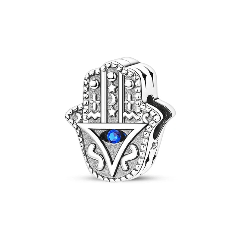 925 Sterling Silver Blue Devil Eyes Charms Airplane Globe Earth Suitcase Travel Fit Original Bracelet For Women DIY Jewelry Bead