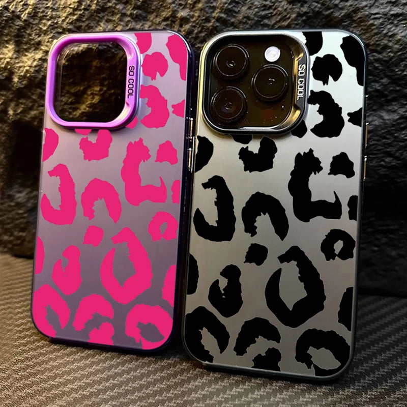 Leopard Print Electroplate Silver Phone Case for Xiaomi 14T Pro Cases Mi 13 12 11 Lite 14 13T 12T Poco M6 X5 X6 F5 F6 Pro Cover - Madeinsea©