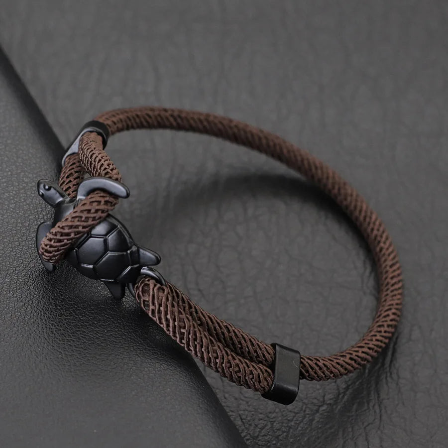 Unique Marine Turtle Bracelet Men Sliding Adjustable Rope Braclet Summer Beach Nautical Wrap Thread Braslet Leisure Pulseira - Madeinsea©
