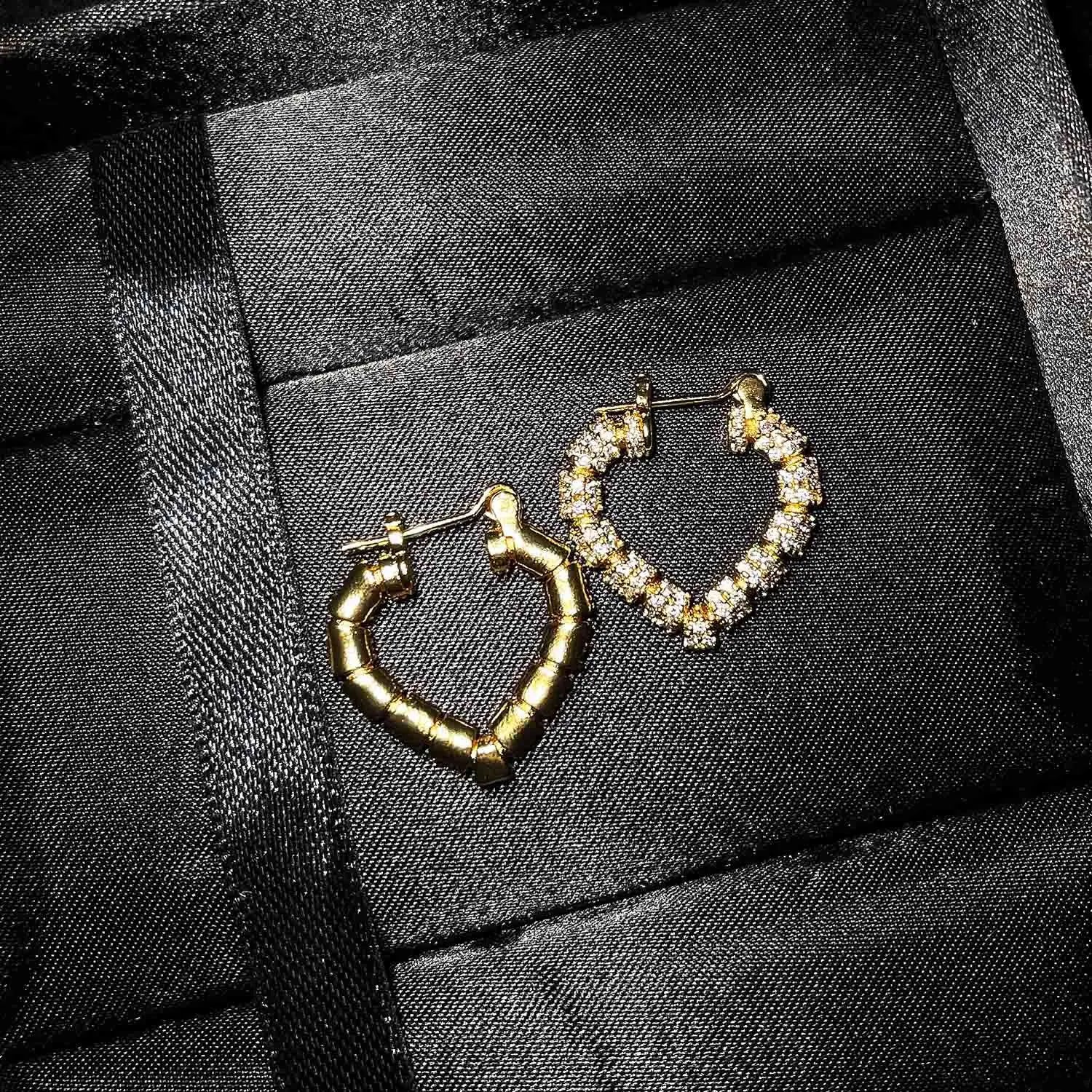 Real Gold Earrings for Women Heart Office/career Anniversary Fine Jewelry Earrings Gifts Aretes De Mujer