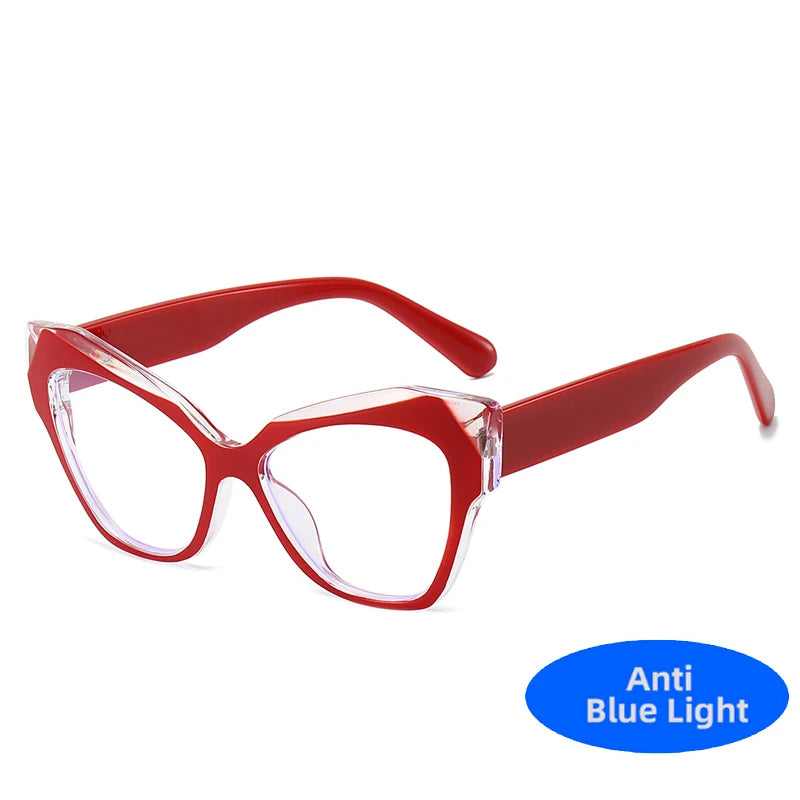 Markendesigner Cat Eye Brillengestelle für Frauen Mode Luxus Anti Blaulicht Computer Brillen Damen Optische Brillen