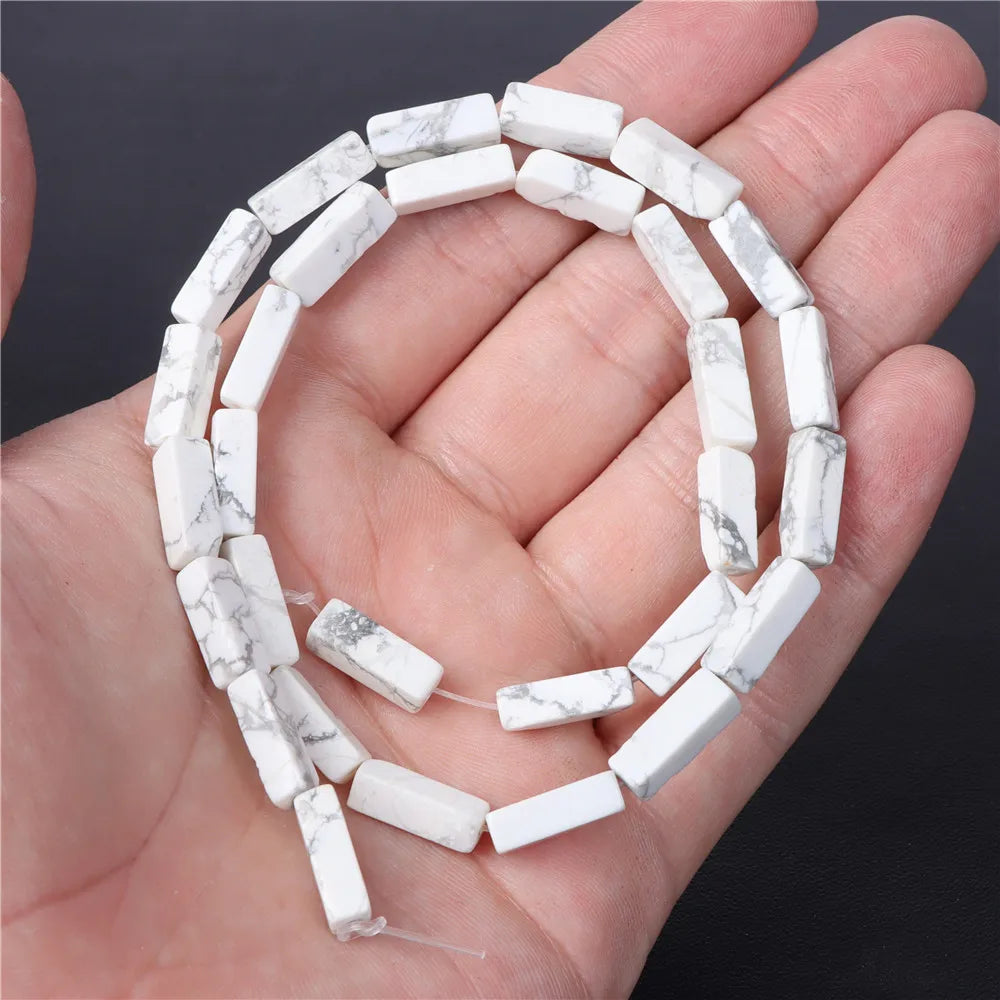 New Arrival Natural Howlite Stone Bead White Turquoises Loose Beads Jewelry Making Perles Gem Loose Beaded Diy Bracelet Necklace