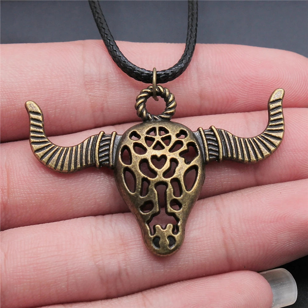 Animal Black Leather Necklace Elephant Wolf Dragon Horse Gecko Lizard Pendant Necklace For Women Men Boy Girls