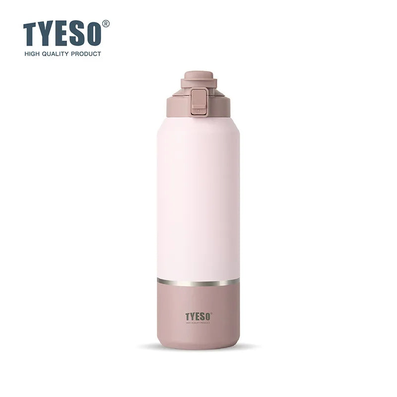 Tyeso Large Capacity Stainless Steel Insulated Water Bottle 24H Hot/Cold Retention Travel Mug with Handle Outdoor Sports Thermos