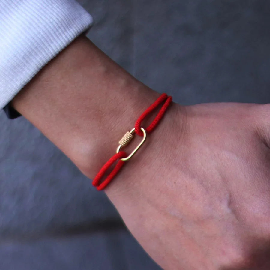 Noter New Handmade Rope Bracelet Men Gold Color Stainless Steel Mountaineering Buckle Cool Riding Accessories Hombre Pulseria