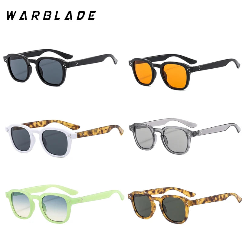 Fashion Vintage Rivet Oval Sunglasses Women Men Luxury Luxury Brand Design Leopard Sun Glasses Anti Blue Light Eyeglasses Frame