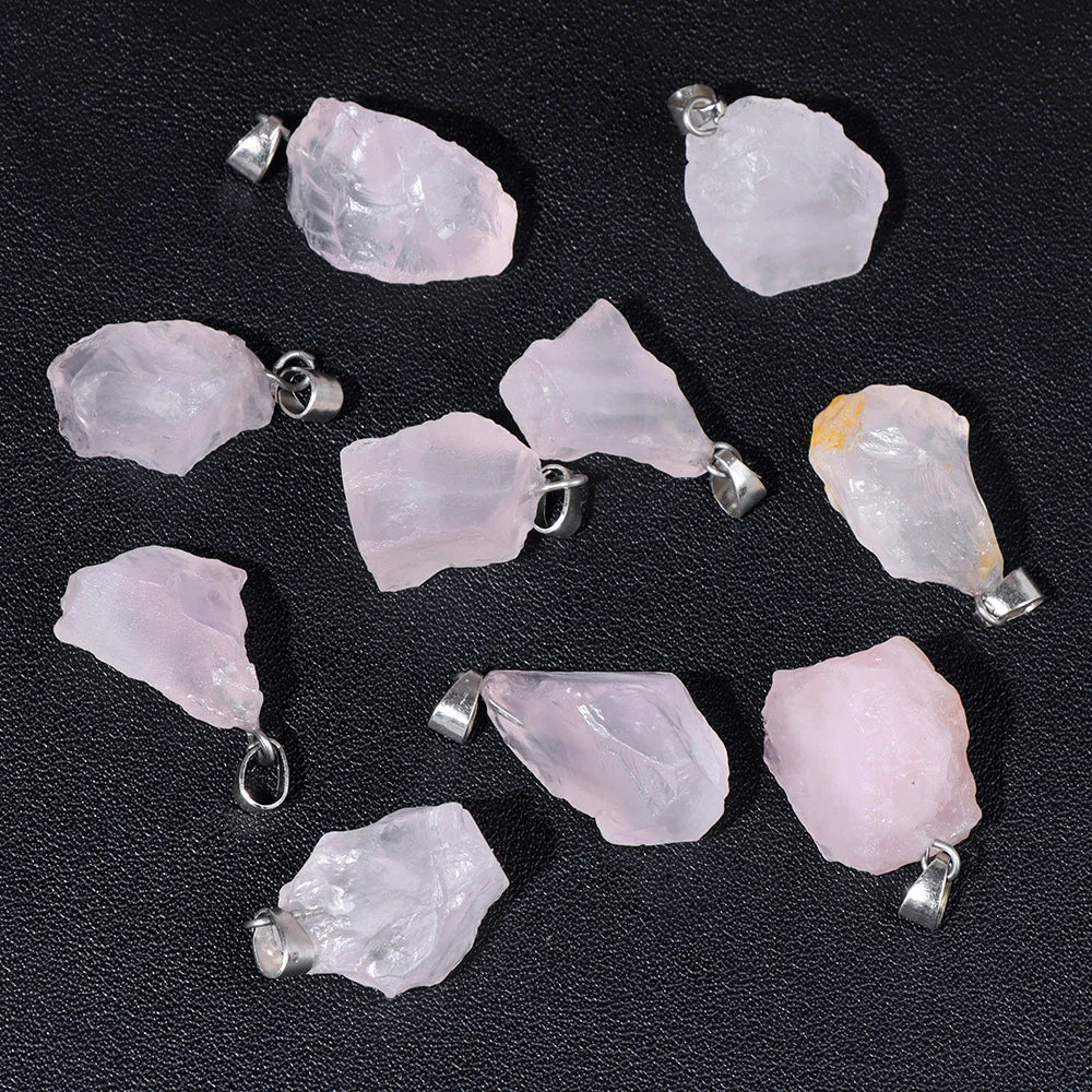 5pcs/lot Natural Stone Pendant Irregular Rough Quartz Crystal Energy Charms For Jewery Making Earrings Necklace DIY Accessories