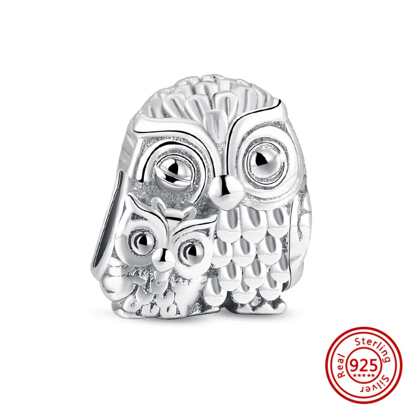 Authentic 100% 925 Sterling Silver Fit Original Pantaro Charms Bracelet Heart Round Style Simple Beads Women DIY Jewelry Making